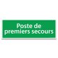 Panneau adhésif d'évacuation - Poste de premiers secours   - 210 x 75 mm - PVC