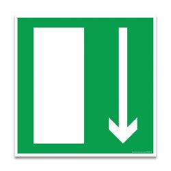 Panneau Évacuation - Issue de Secours, Flèche Directionnelle en Bas ou en Haut - F001
