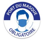 Pictogramme "Port du masque obligatoire" - bleu et blanc   - PVC - 315