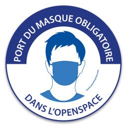 Panneau "Port du masque obligatoire dans l'openspace"