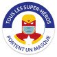 Panneau masque obligatoire "Tous les super héros portent un masque" - 100 mm - Vinyle