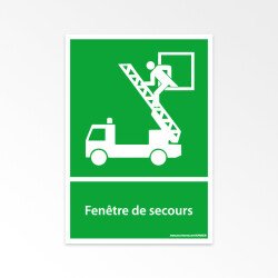 Panneau évacuation - Fenêtre de secours - E017