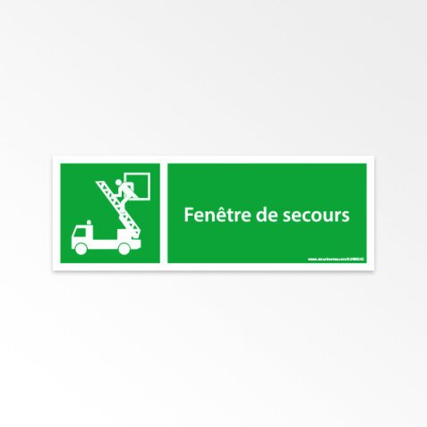 Panneaux ISO 7010 d'évacuation à message horizontal - Fenêtre de secours - E017