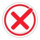 Panneau adhésif "Coche rouge" – Signalisation d'interdiction d’utilisation  - 100 mm