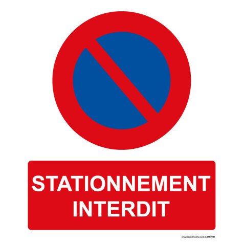 Panneau stationnement interdit - 300x250 mm  - PVC
