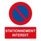 Panneau stationnement interdit - 300x250 mm  - Vinyle Souple Autocollant