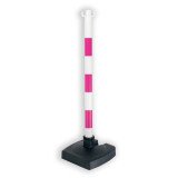 Poteau FME - rose/blanc bi-pose sur socle lesté 4 Kg - PVC