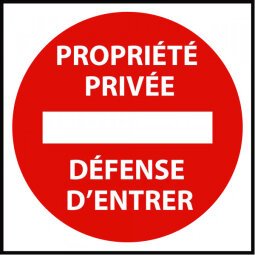 Panneau de circulation Propriété privée défense d'entrer - Plat carré Aludibond 250 x 250 mm