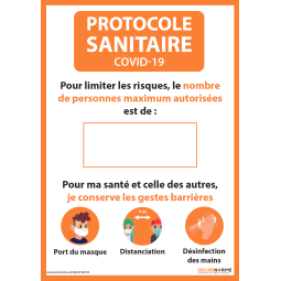 Affiche - Nombre de personnes maximum autorisées - A3 et A4 orange