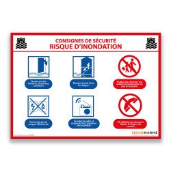 Panneau - Consignes de sécurité risque d'inondation