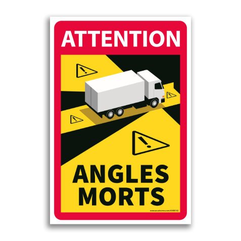 Adhésif - Danger Angles Morts Camions - 170x250 mm - Vinyle