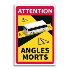 3 Autocollants Danger Angles Morts Bus