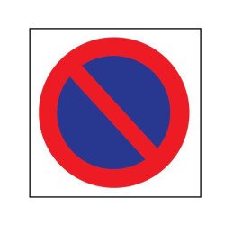 Adhésif - Stationnement interdit carré - 150x150 mm - Lot de 20