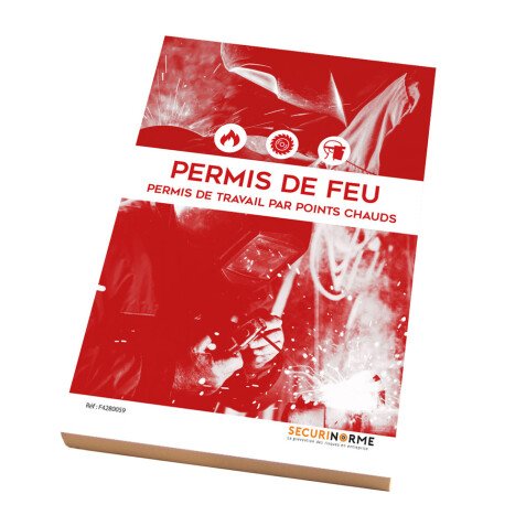 Carnet de formulaires - Permis de feu 50 liasses 3 feuillets - 297x225 mm