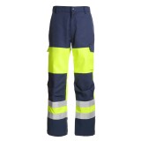 Pantalon Workwear - Renforts Genoux Jaune Fluo/Bleu Marine - Taille 44