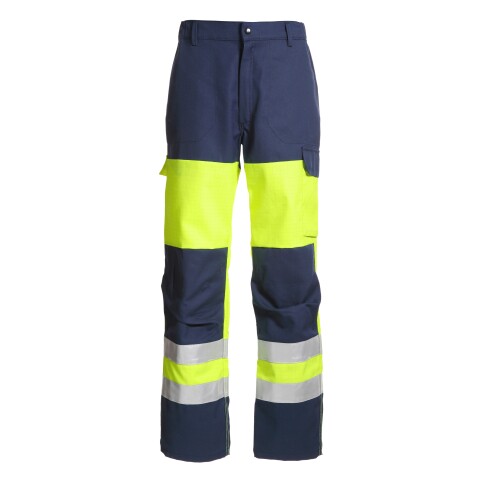 Pantalon Workwear - Renforts Genoux Jaune Fluo/Bleu Marine - Taille 44