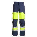 Pantalon workwear Renforts - jaune fluo/ bleu marine - taille 44