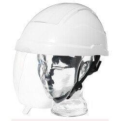 Casque de protection avec écran facial intégré - Blanc - Polycarbonate