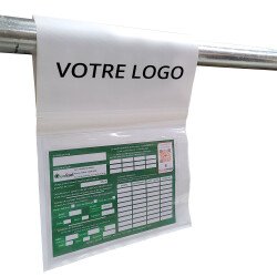 Pochettes de vérification - Échafaudage personnalisables - Bâche 450 grs M1 - Dimensions 32 x 42 cm