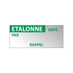 Étiquettes de contrôle - Étalonné auto-adhésif - 38x16 mm - Aluminium - Lot de 350