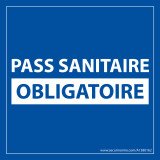 Adhésif d'information - Pass Sanitaire Obligatoire - 125x125 mm - Vinyle