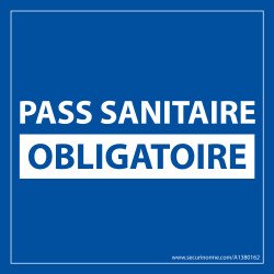 Adhésif d'information - Pass Sanitaire Obligatoire - 125x125 mm - Vinyle