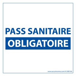 Adhésif d'information - Pass Sanitaire Obligatoire - 125 x 125 mm - Vinyle