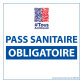 Sticker sanitaire Pass Sanitaire Obligatoire vinyle avec image QR code - 125 x 125 mm -  fond blanc