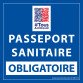 Adhésif d'Information - Passeport Sanitaire Obligatoire - 125x125 mm - Vinyle