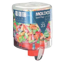 Distributeur de bouchons d'oreilles - Bonbonne Sparkplugs avec manette distributrice  - 500 paires