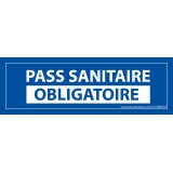 Adhésif Sanitaire - Pass Sanitaire Obligatoire - 150x50 mm - Vinyle