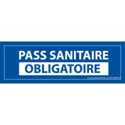 Adhésif Sanitaire - Pass Sanitaire Obligatoire - 150x50 mm - Vinyle