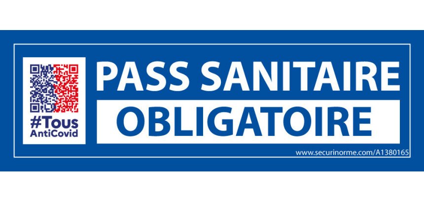 Autocollant - Pass Sanitaire QR Code - 150 x 50 mm