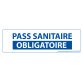 Sticker sanitaire Pass Sanitaire Obligatoire vinyle - 150 x 50 mm -  fond blanc