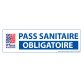 Adhésif d'information - Pass Sanitaire Obligatoire avec picto QR code - 150 x 50 mm - Vinyle