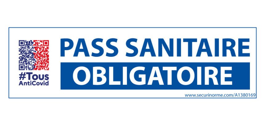 Adhésif info - Pass Sanitaire Obligatoire QR code - Vinyle