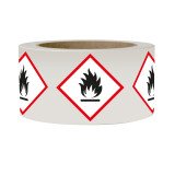 Étiquettes - Matières inflammables - SGH02 - 50 mm - Vinyle Autocollant - Rouleau de 250