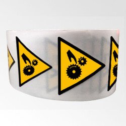 Rouleau de Pictos de Danger - Risque d'écrasement, rouleaux dentés - W024