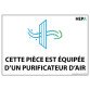 Panneau d'information - Cette pièce est équipée d'un purificateur d'air avec filtre HEPA - NF-EN 1822 - 210x150 mm  - Vinyle souple autocollant