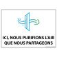 Panneau d'indication - Ici, nous purifions l'air que nous partageons - 150x210 mm - Vinyle  - Vinyle souple autocollant