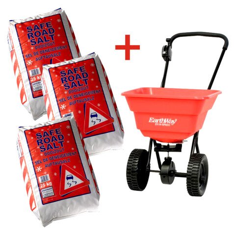 Kit épandage - 3 sacs de sel 25kg - épandeur à sel polyéthylène