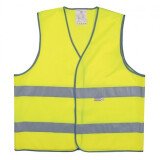 Gilet de sécurité - Jaune à 2 bandes rétroréfléchissantes - Taille unique - Polyester