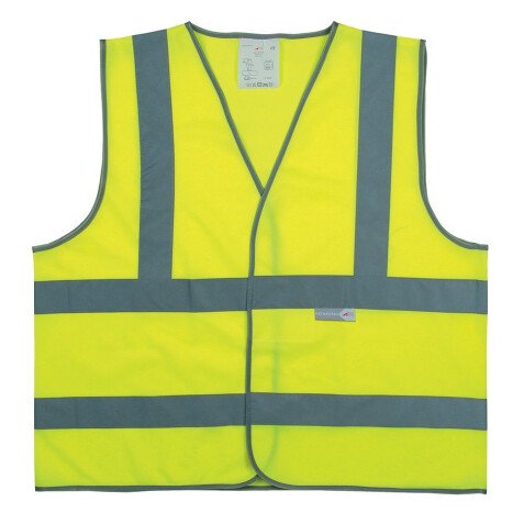 Gilet de sécurité - Jaune fluo avec 4 bandes réfléchissantes  - XXL