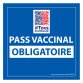Adhésif d'information - Pass Vaccinal Obligatoire avec QR Code - 125x125 mm - Vinyle.