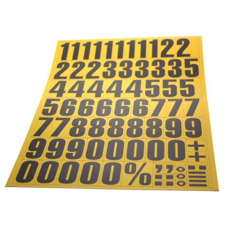 Kit - Chiffres magnétiques prédécoupés A4 - Fond jaune/blanc