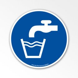 Panneau - Source d'eau potable - Rond