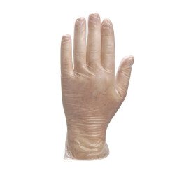 gants jetables transparents vinyle poudré/100 - Taille 6 - Boîte de 100 gants