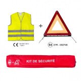 Kit - Sécurité Véhicule Gilet Haute Visibilité + Triangle CE E27R - Polyester