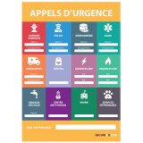 Poster consignes avec numéros d'urgence A3