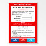 Poster - Consignes de Sécurité Gaz - 297x420 mm - Papier plastifié